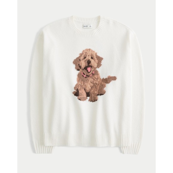 Hollister Sweaters - Hollister | Comfy Cloud Oversized Dog Graphic Sweater